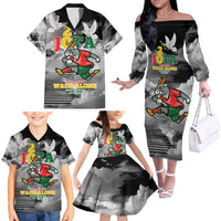 Portuguese Footballer Memorial Family Matching Off The Shoulder Long Sleeve Dress and Hawaiian Shirt You'll Never Walk Alone Rest In Peace 1996-2025 - Wonder Print Shop