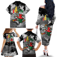 Portuguese Footballer Memorial Family Matching Off The Shoulder Long Sleeve Dress and Hawaiian Shirt You'll Never Walk Alone Rest In Peace 1996-2025 - Wonder Print Shop