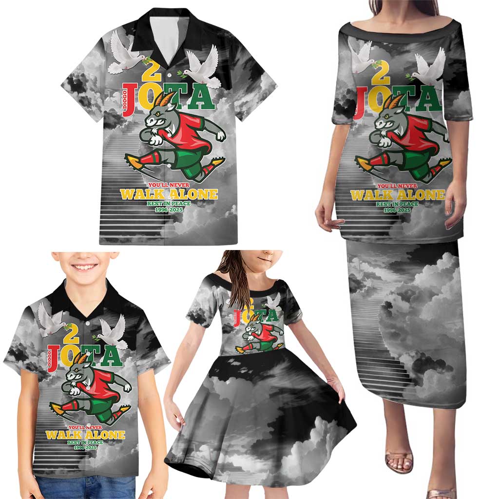 Portuguese Footballer Memorial Family Matching Puletasi and Hawaiian Shirt You'll Never Walk Alone Rest In Peace 1996-2025 - Wonder Print Shop