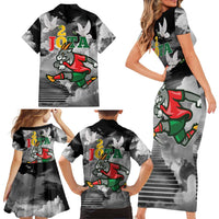 Portuguese Footballer Memorial Family Matching Short Sleeve Bodycon Dress and Hawaiian Shirt You'll Never Walk Alone Rest In Peace 1996-2025 - Wonder Print Shop