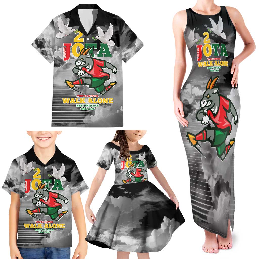 Portuguese Footballer Memorial Family Matching Tank Maxi Dress and Hawaiian Shirt You'll Never Walk Alone Rest In Peace 1996-2025 - Wonder Print Shop