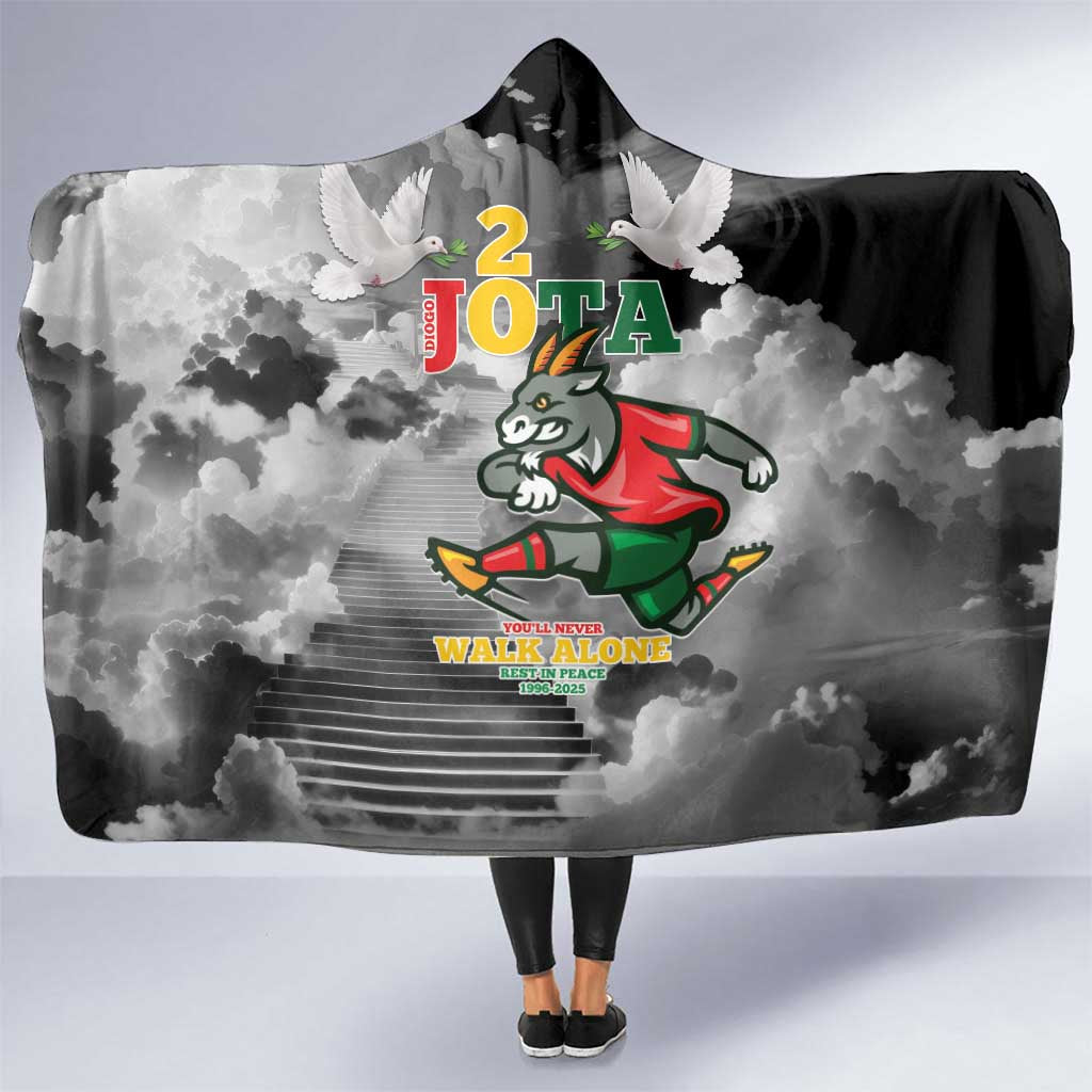 Portuguese Footballer Memorial Hooded Blanket You'll Never Walk Alone Rest In Peace 1996-2025 - Wonder Print Shop