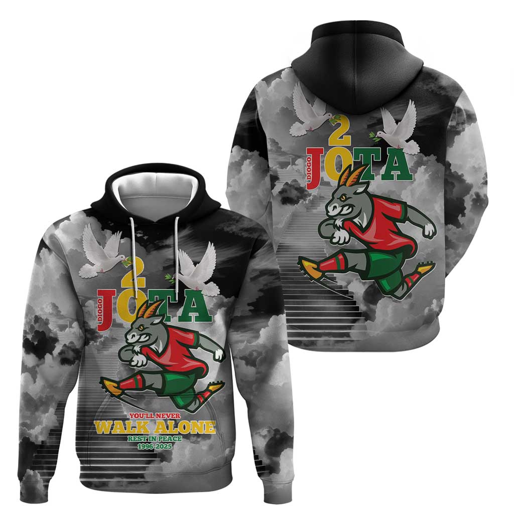 Portuguese Footballer Memorial Hoodie You'll Never Walk Alone Rest In Peace 1996-2025 - Wonder Print Shop