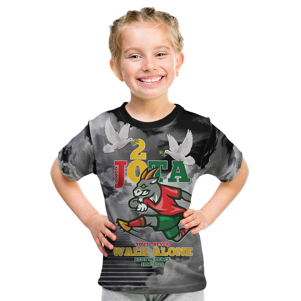 Portuguese Footballer Memorial Kid T Shirt You'll Never Walk Alone Rest In Peace 1996-2025 - Wonder Print Shop