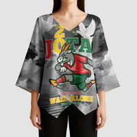 Portuguese Footballer Memorial Kimono Sleeve Blouse You'll Never Walk Alone Rest In Peace 1996-2025 - Wonder Print Shop