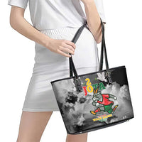 Portuguese Footballer Memorial Leather Tote Bag You'll Never Walk Alone Rest In Peace 1996-2025 - Wonder Print Shop