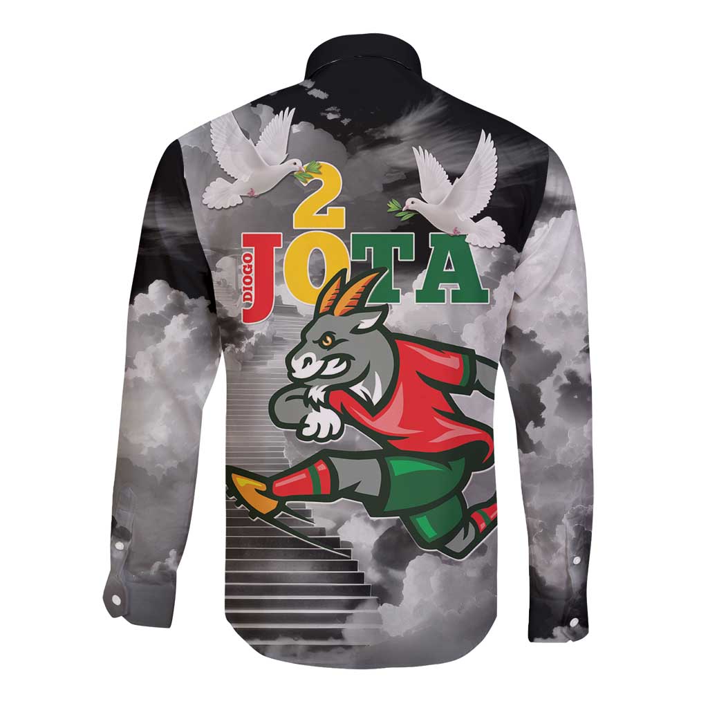 Portuguese Footballer Memorial Long Sleeve Button Shirt You'll Never Walk Alone Rest In Peace 1996-2025 - Wonder Print Shop