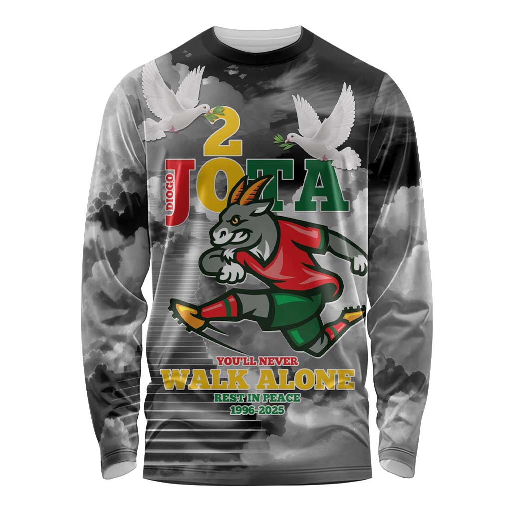 Portuguese Footballer Memorial Long Sleeve Shirt You'll Never Walk Alone Rest In Peace 1996-2025 - Wonder Print Shop