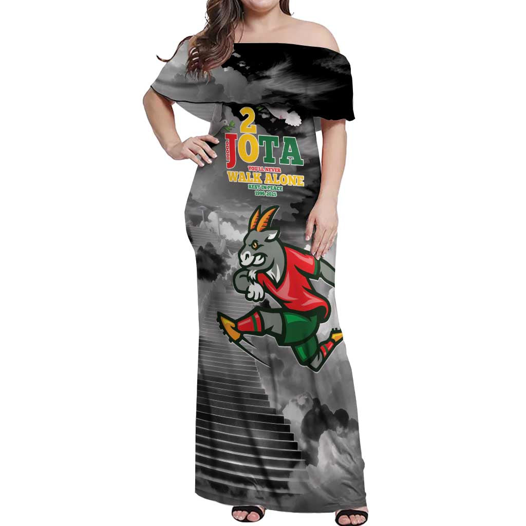 Portuguese Footballer Memorial Off Shoulder Maxi Dress You'll Never Walk Alone Rest In Peace 1996-2025 - Wonder Print Shop