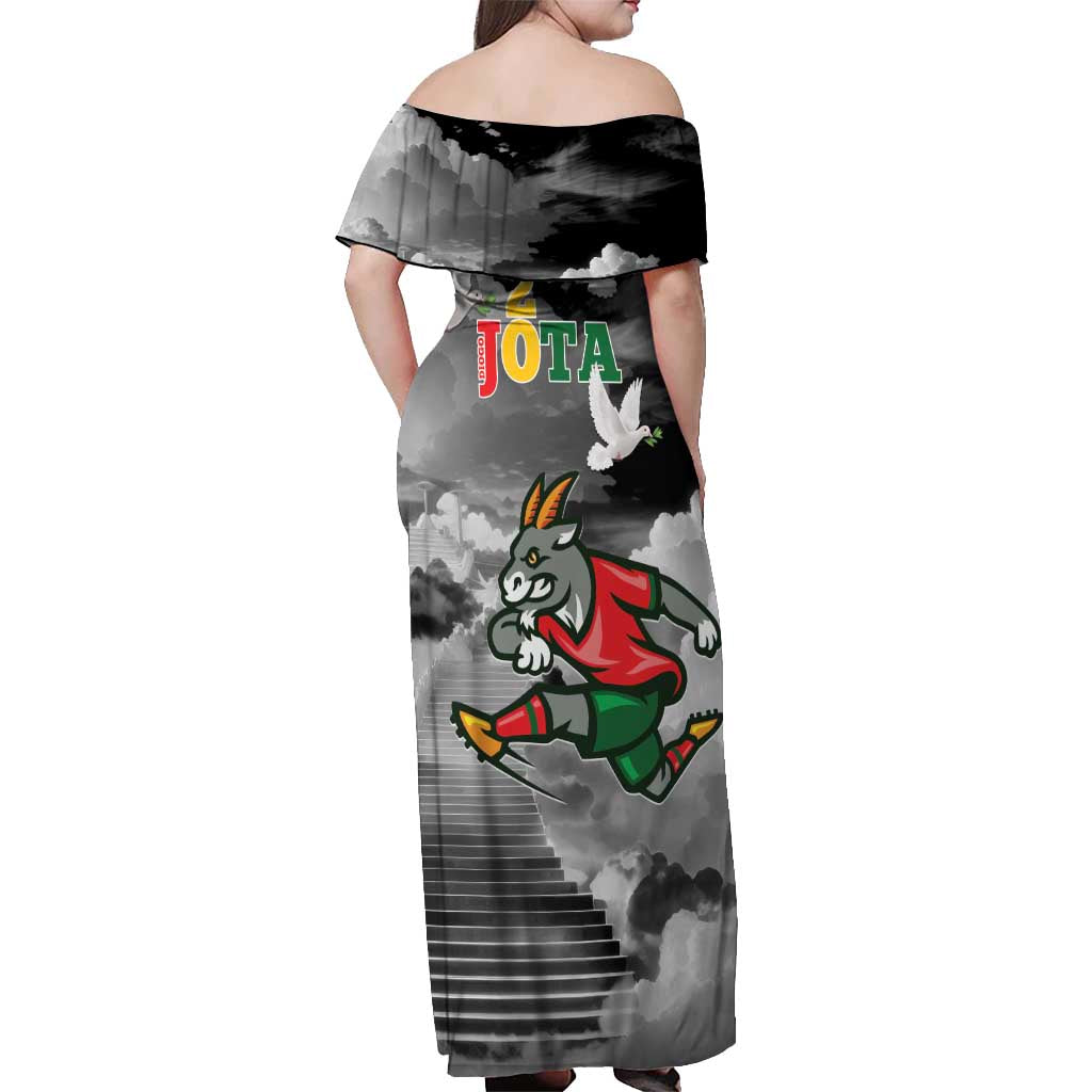 Portuguese Footballer Memorial Off Shoulder Maxi Dress You'll Never Walk Alone Rest In Peace 1996-2025 - Wonder Print Shop