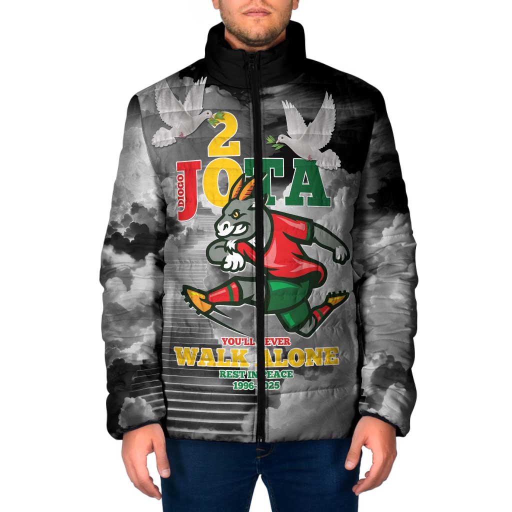 Portuguese Footballer Memorial Padded Jacket You'll Never Walk Alone Rest In Peace 1996-2025 - Wonder Print Shop
