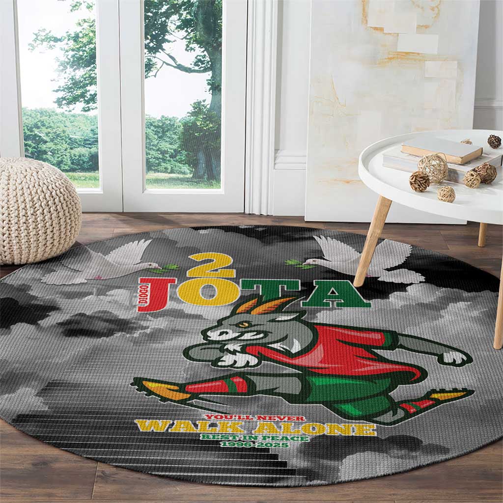 Portuguese Footballer Memorial Round Carpet You'll Never Walk Alone Rest In Peace 1996-2025 - Wonder Print Shop