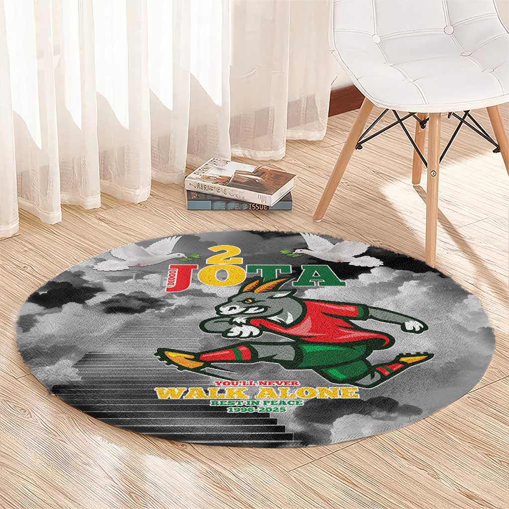 Portuguese Footballer Memorial Round Carpet You'll Never Walk Alone Rest In Peace 1996-2025 - Wonder Print Shop
