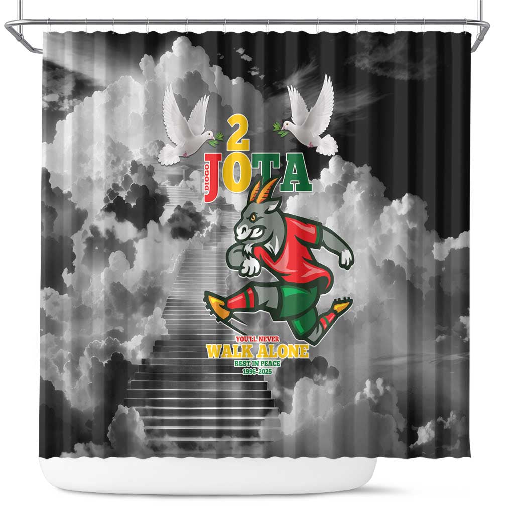 Portuguese Footballer Memorial Shower Curtain You'll Never Walk Alone Rest In Peace 1996-2025 - Wonder Print Shop