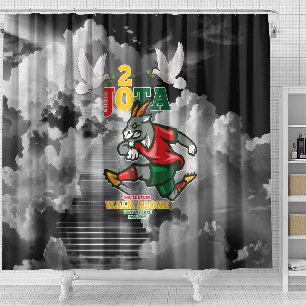 Portuguese Footballer Memorial Shower Curtain You'll Never Walk Alone Rest In Peace 1996-2025 - Wonder Print Shop