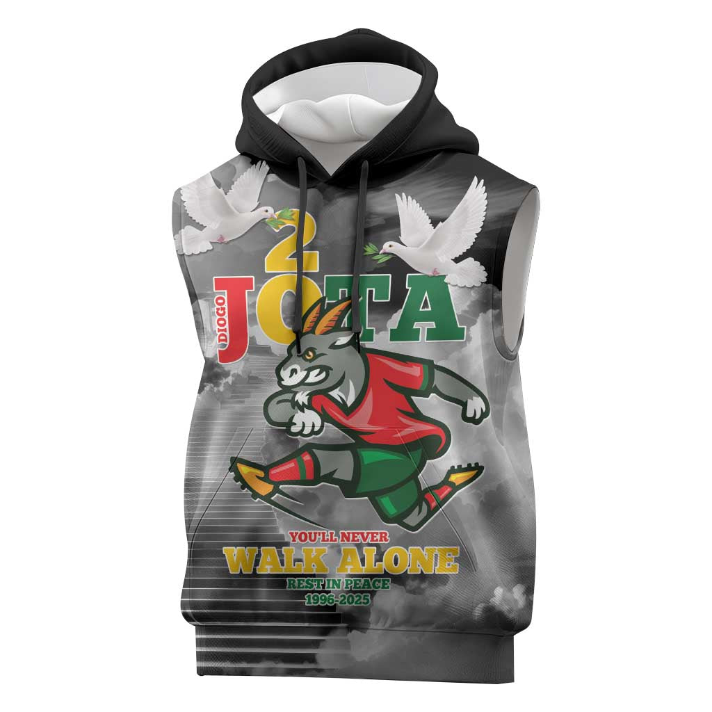 Portuguese Footballer Memorial Sleeveless Hoodie You'll Never Walk Alone Rest In Peace 1996-2025 - Wonder Print Shop