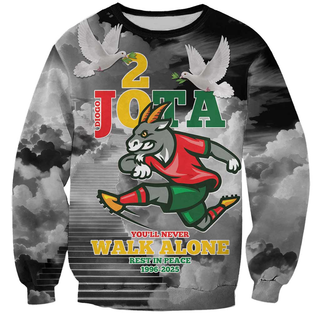 Portuguese Footballer Memorial Sweatshirt You'll Never Walk Alone Rest In Peace 1996-2025 - Wonder Print Shop