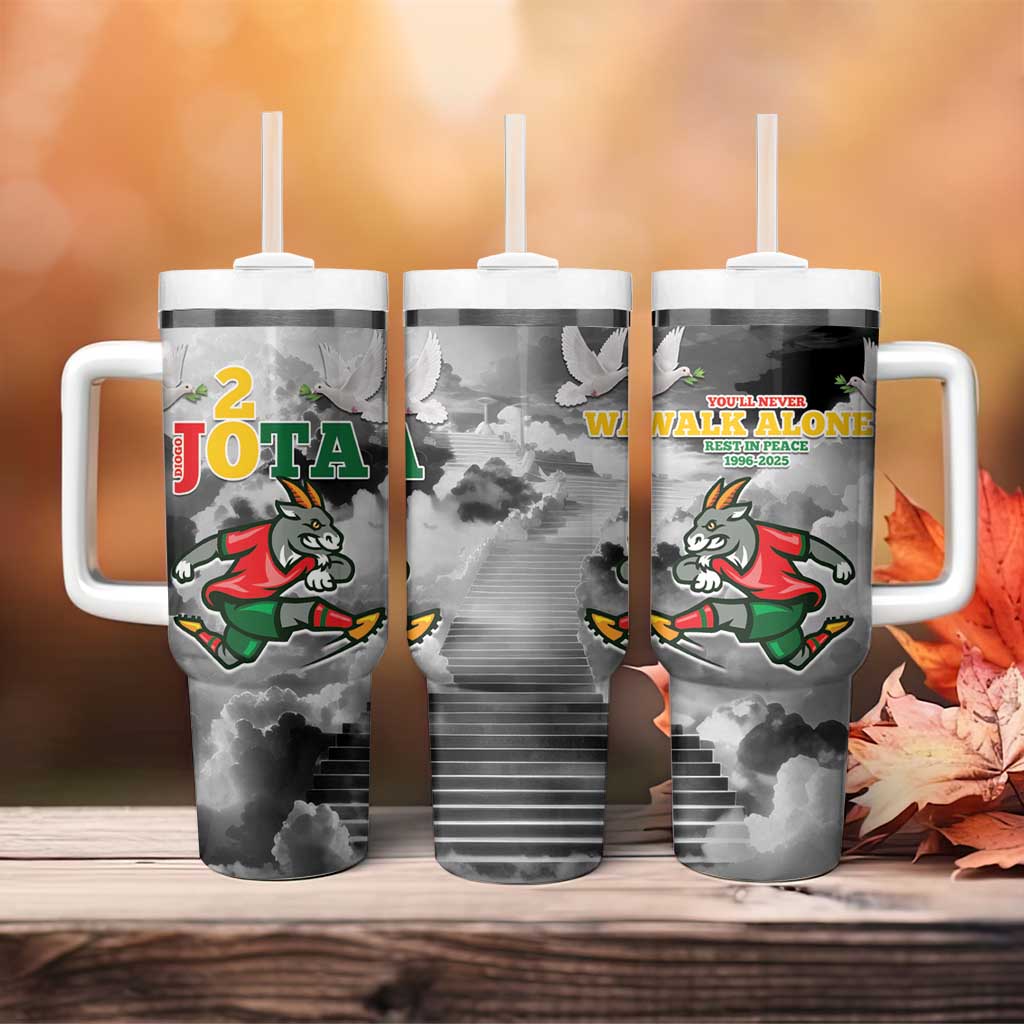 Portuguese Footballer Memorial Tumbler With Handle You'll Never Walk Alone Rest In Peace 1996-2025 - Wonder Print Shop
