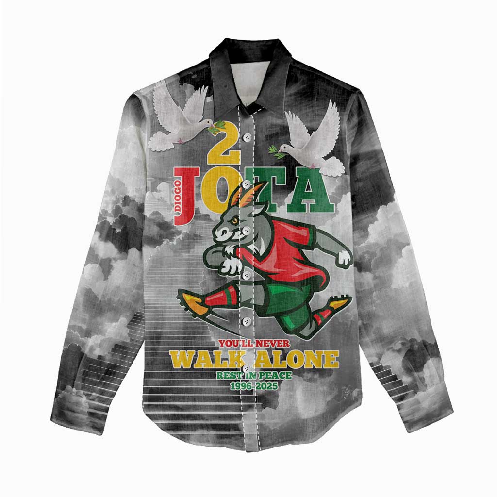 Portuguese Footballer Memorial Women Casual Shirt You'll Never Walk Alone Rest In Peace 1996-2025 - Wonder Print Shop