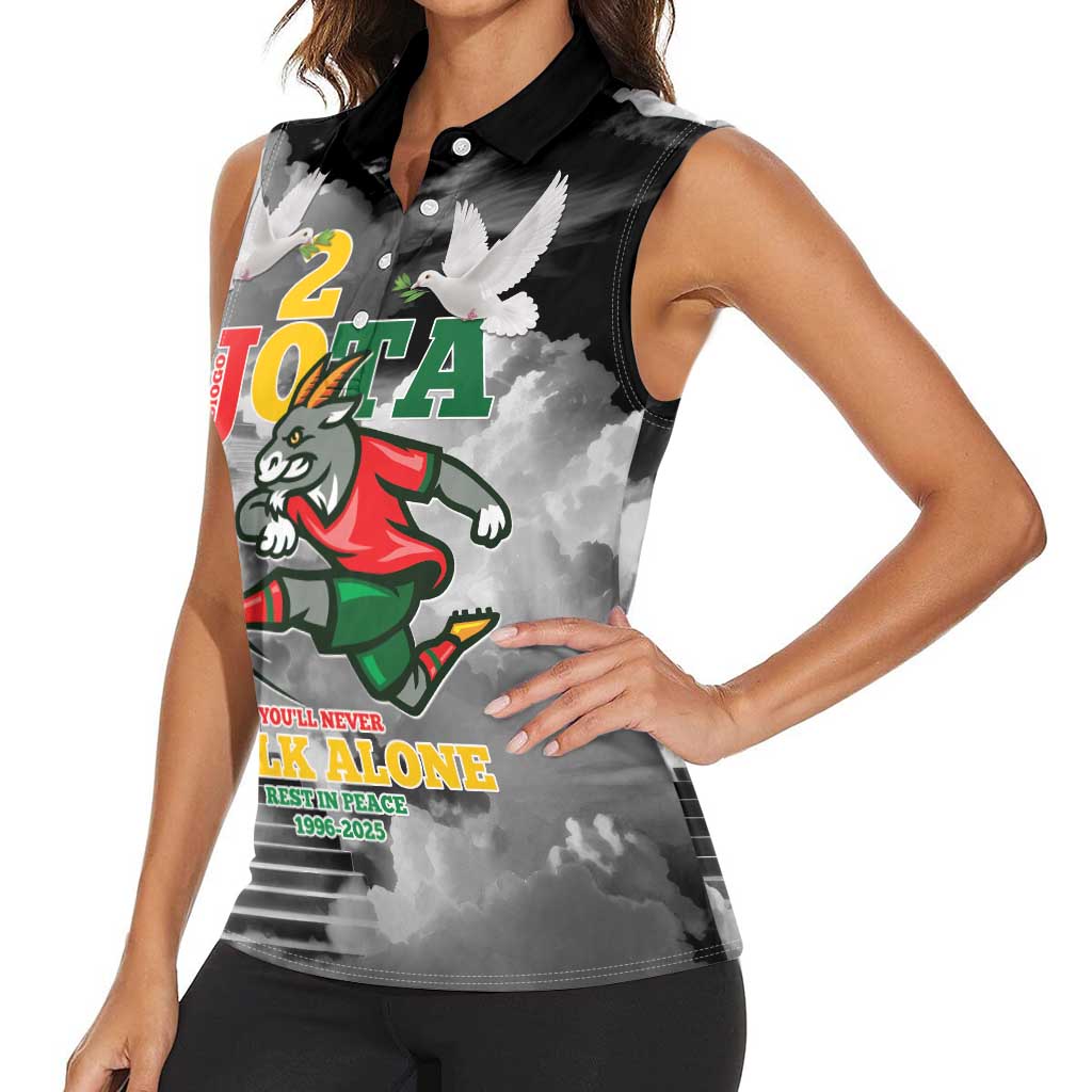 Portuguese Footballer Memorial Women Sleeveless Polo Shirt You'll Never Walk Alone Rest In Peace 1996-2025 - Wonder Print Shop