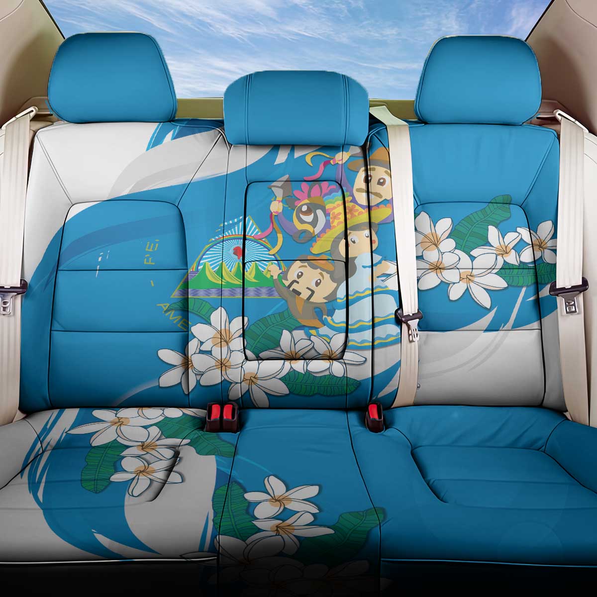 Nicaragua Independence Day Back Car Seat Cover Since 1821 Nicaragua Culture Concept - Wonder Print Shop