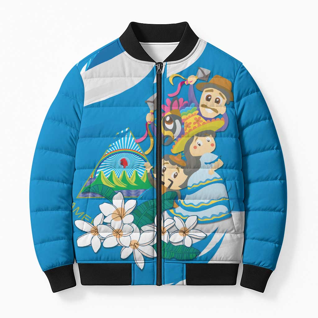Nicaragua Independence Day Bomber Puffer Jacket Since 1821 Nicaragua Culture Concept - Wonder Print Shop