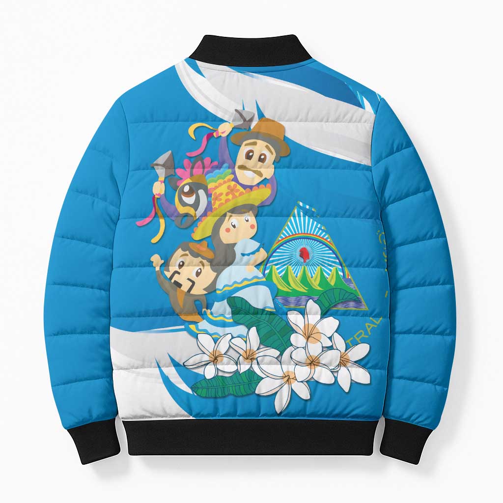 Nicaragua Independence Day Bomber Puffer Jacket Since 1821 Nicaragua Culture Concept - Wonder Print Shop