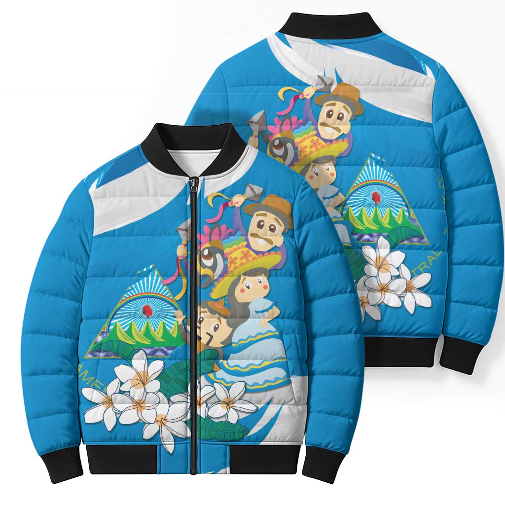 Nicaragua Independence Day Bomber Puffer Jacket Since 1821 Nicaragua Culture Concept - Wonder Print Shop