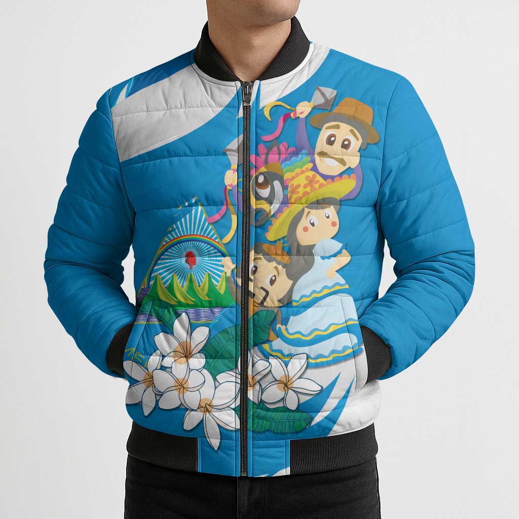 Nicaragua Independence Day Bomber Puffer Jacket Since 1821 Nicaragua Culture Concept - Wonder Print Shop