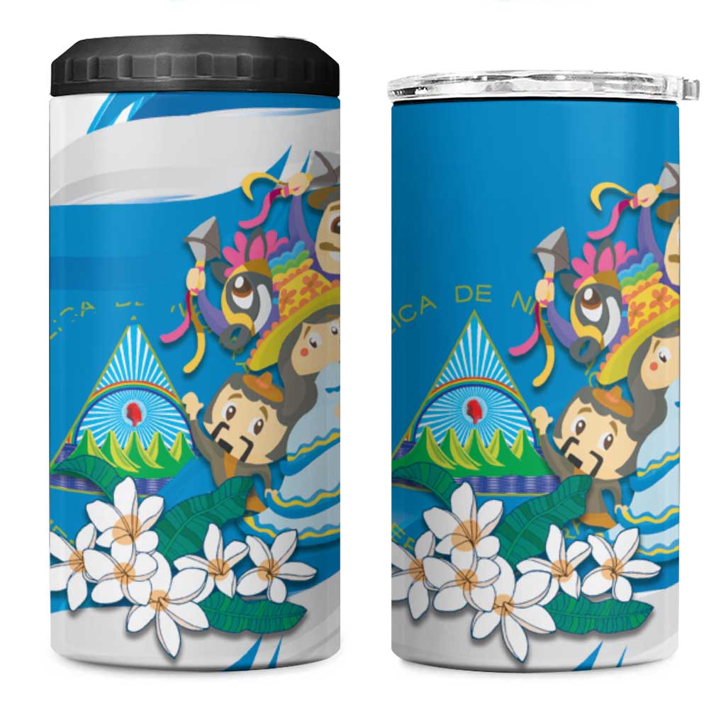 Nicaragua Independence Day 4 in 1 Can Cooler Tumbler Since 1821 Nicaragua Culture Concept - Wonder Print Shop