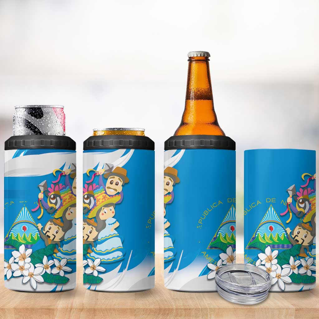 Nicaragua Independence Day 4 in 1 Can Cooler Tumbler Since 1821 Nicaragua Culture Concept - Wonder Print Shop