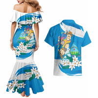 Nicaragua Independence Day Couples Matching Mermaid Dress and Hawaiian Shirt Since 1821 Nicaragua Culture Concept - Wonder Print Shop