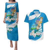 Nicaragua Independence Day Couples Matching Puletasi and Hawaiian Shirt Since 1821 Nicaragua Culture Concept - Wonder Print Shop