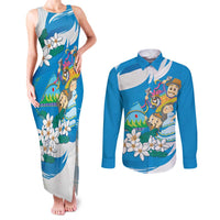 Nicaragua Independence Day Couples Matching Tank Maxi Dress and Long Sleeve Button Shirt Since 1821 Nicaragua Culture Concept - Wonder Print Shop