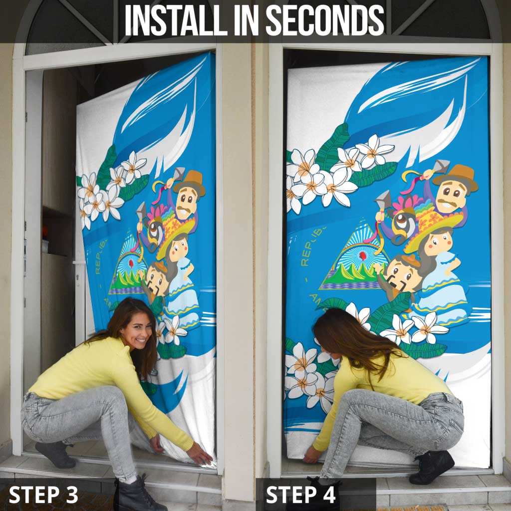 Nicaragua Independence Day Door Cover Since 1821 Nicaragua Culture Concept - Wonder Print Shop
