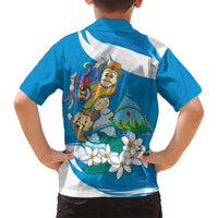 Nicaragua Independence Day Family Matching Off Shoulder Maxi Dress and Hawaiian Shirt Since 1821 Nicaragua Culture Concept - Wonder Print Shop