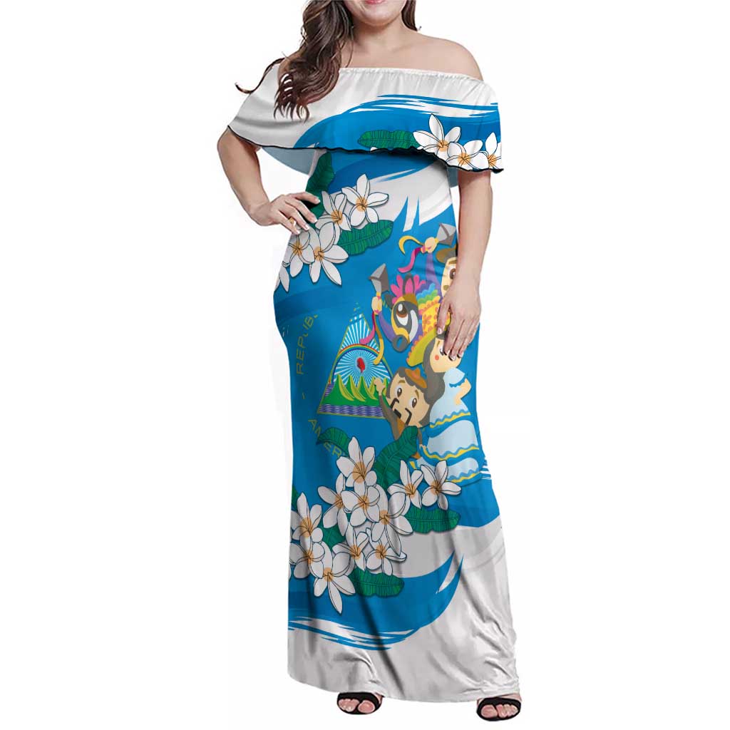 Nicaragua Independence Day Family Matching Off Shoulder Maxi Dress and Hawaiian Shirt Since 1821 Nicaragua Culture Concept - Wonder Print Shop