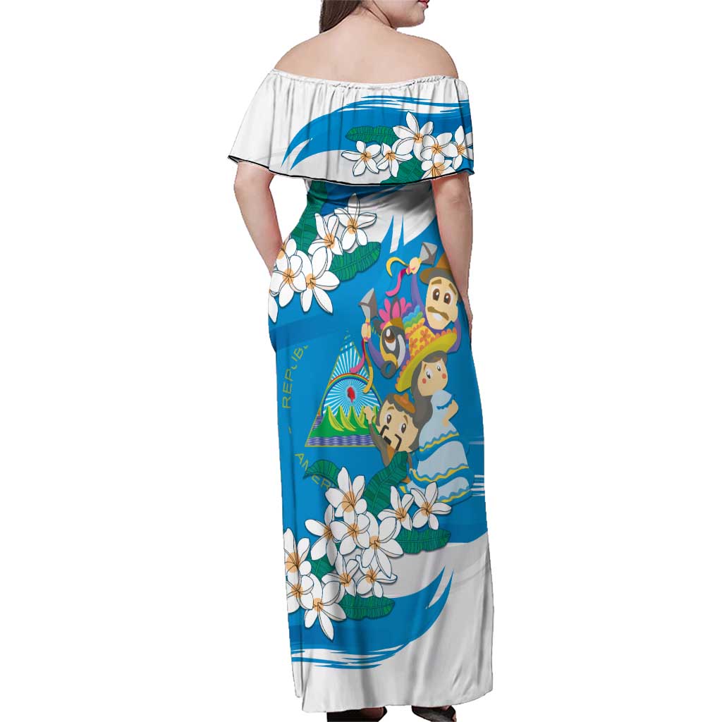 Nicaragua Independence Day Family Matching Off Shoulder Maxi Dress and Hawaiian Shirt Since 1821 Nicaragua Culture Concept - Wonder Print Shop