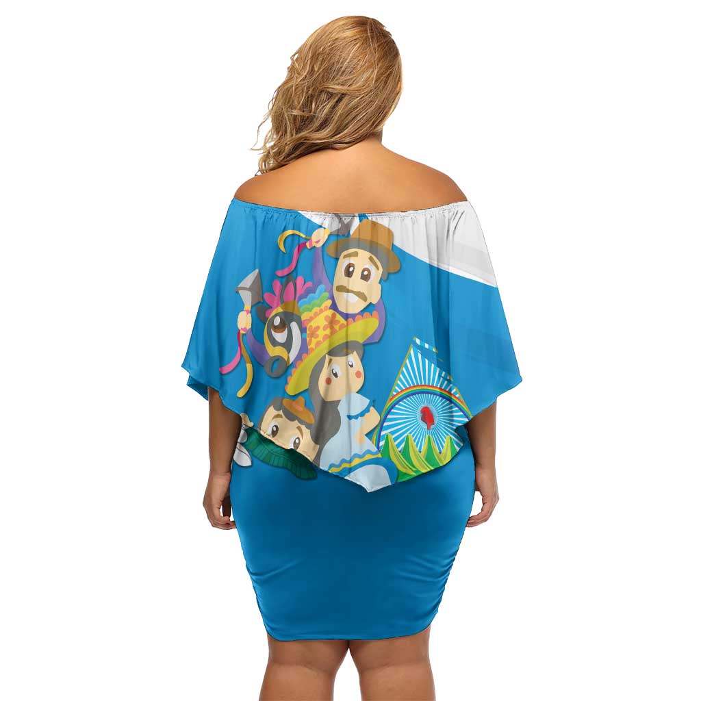 Nicaragua Independence Day Family Matching Off Shoulder Short Dress and Hawaiian Shirt Since 1821 Nicaragua Culture Concept - Wonder Print Shop