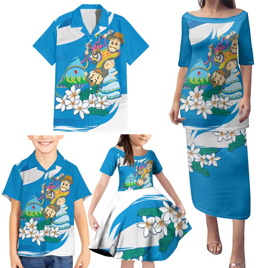 Nicaragua Independence Day Family Matching Puletasi and Hawaiian Shirt Since 1821 Nicaragua Culture Concept - Wonder Print Shop