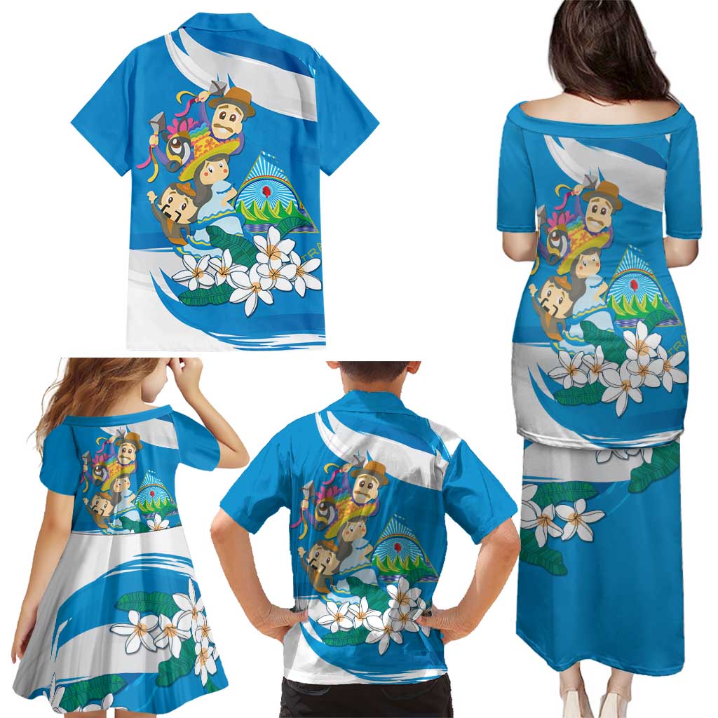 Nicaragua Independence Day Family Matching Puletasi and Hawaiian Shirt Since 1821 Nicaragua Culture Concept - Wonder Print Shop