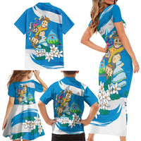 Nicaragua Independence Day Family Matching Short Sleeve Bodycon Dress and Hawaiian Shirt Since 1821 Nicaragua Culture Concept - Wonder Print Shop