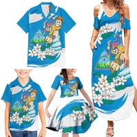 Nicaragua Independence Day Family Matching Summer Maxi Dress and Hawaiian Shirt Since 1821 Nicaragua Culture Concept - Wonder Print Shop