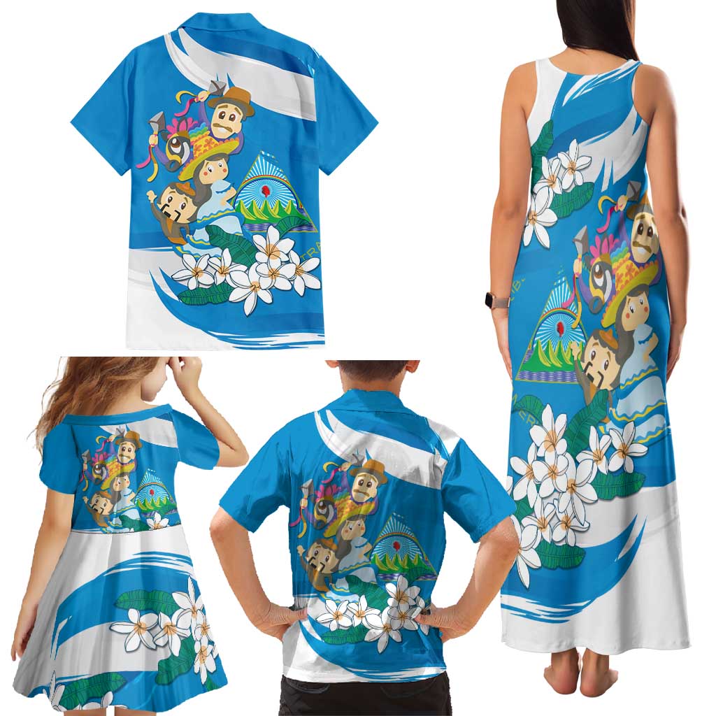 Nicaragua Independence Day Family Matching Tank Maxi Dress and Hawaiian Shirt Since 1821 Nicaragua Culture Concept - Wonder Print Shop