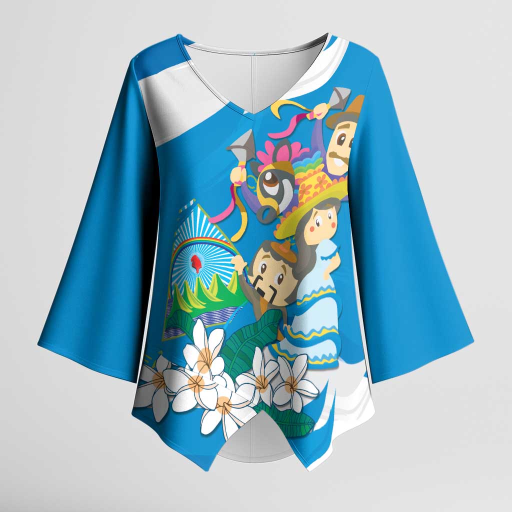 Nicaragua Independence Day Kimono Sleeve Blouse Since 1821 Nicaragua Culture Concept - Wonder Print Shop
