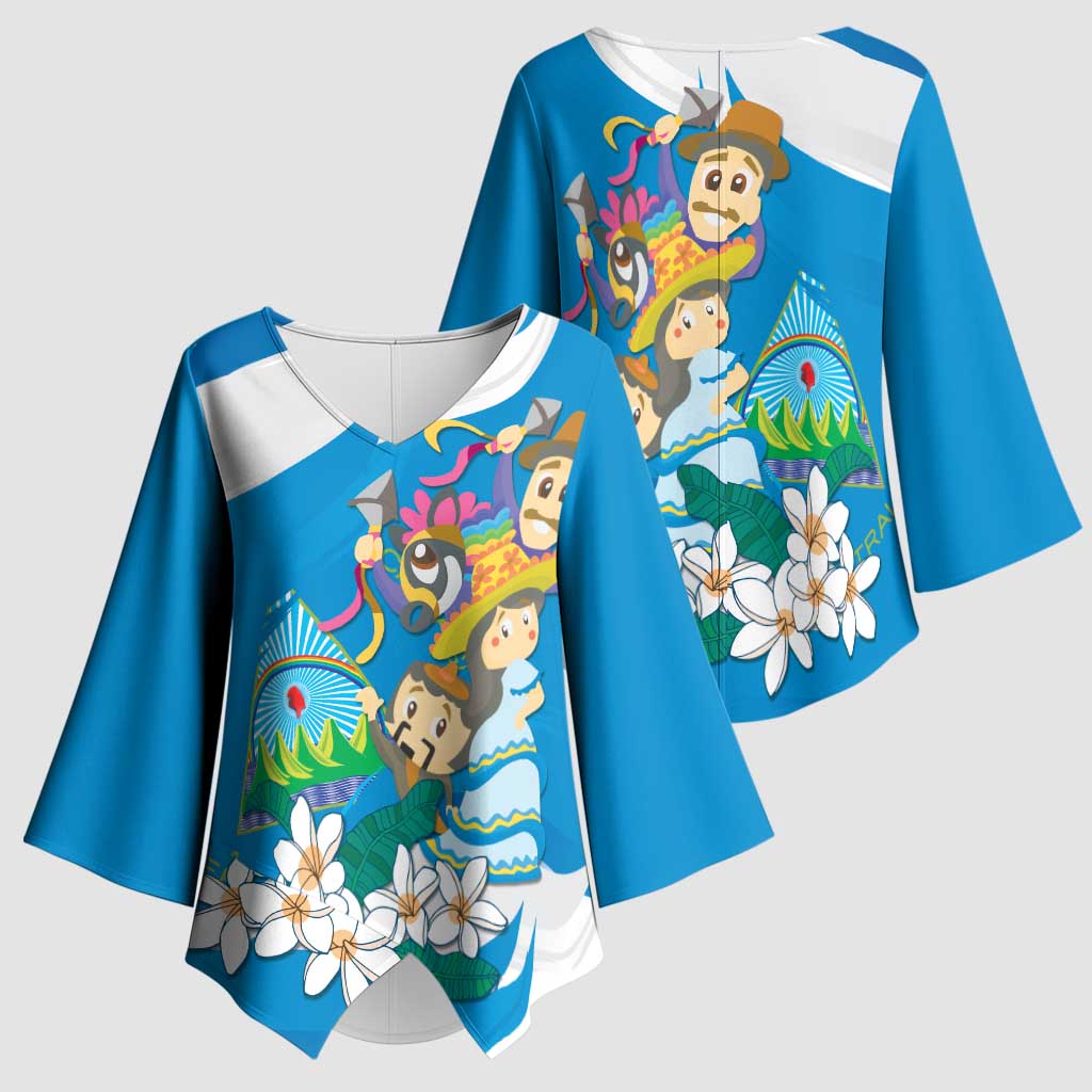 Nicaragua Independence Day Kimono Sleeve Blouse Since 1821 Nicaragua Culture Concept - Wonder Print Shop