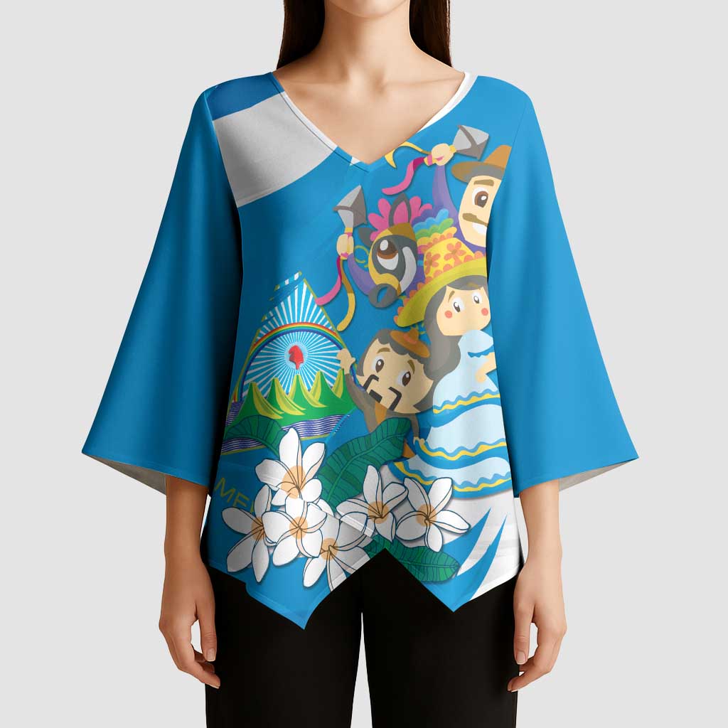 Nicaragua Independence Day Kimono Sleeve Blouse Since 1821 Nicaragua Culture Concept - Wonder Print Shop