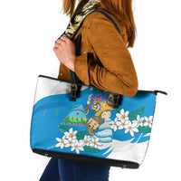 Nicaragua Independence Day Leather Tote Bag Since 1821 Nicaragua Culture Concept - Wonder Print Shop