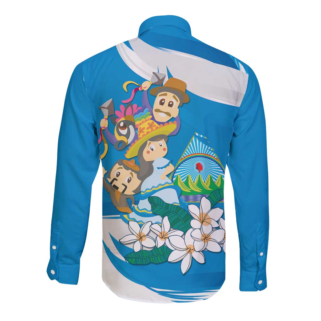 Nicaragua Independence Day Long Sleeve Button Shirt Since 1821 Nicaragua Culture Concept - Wonder Print Shop