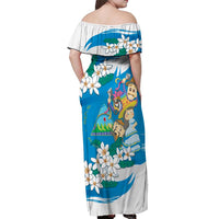 Nicaragua Independence Day Off Shoulder Maxi Dress Since 1821 Nicaragua Culture Concept - Wonder Print Shop